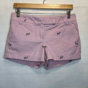 J. Crew Pink Zebra Shorts city fit Classic Twill size 4 100% Cotton